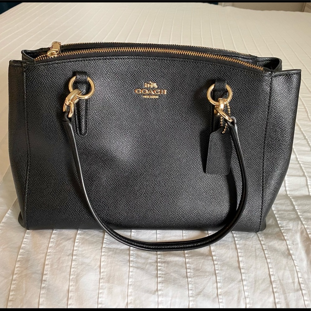 Genuine Coach Black Leather Satchel